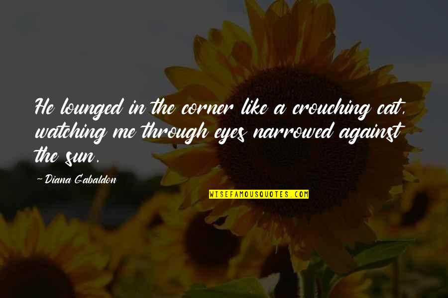 Sun In The Eyes Quotes By Diana Gabaldon: He lounged in the corner like a crouching