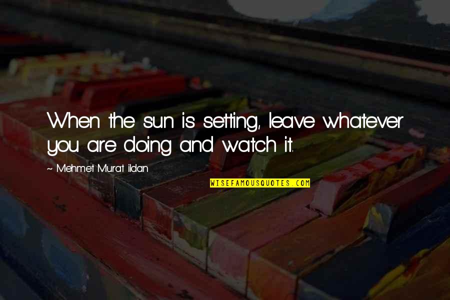 Sun Is Setting Quotes By Mehmet Murat Ildan: When the sun is setting, leave whatever you Sun Is Setting Quotes By Mehmet Murat Ildan: When the sun is setting, leave whatever you