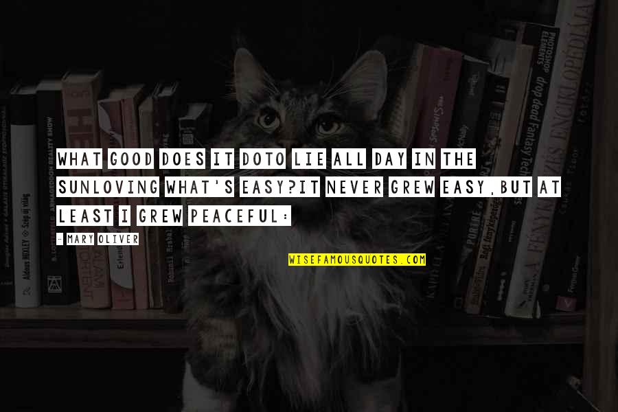 Sun Loving Quotes By Mary Oliver: What good does it doto lie all day Sun Loving Quotes By Mary Oliver: What good does it doto lie all day
