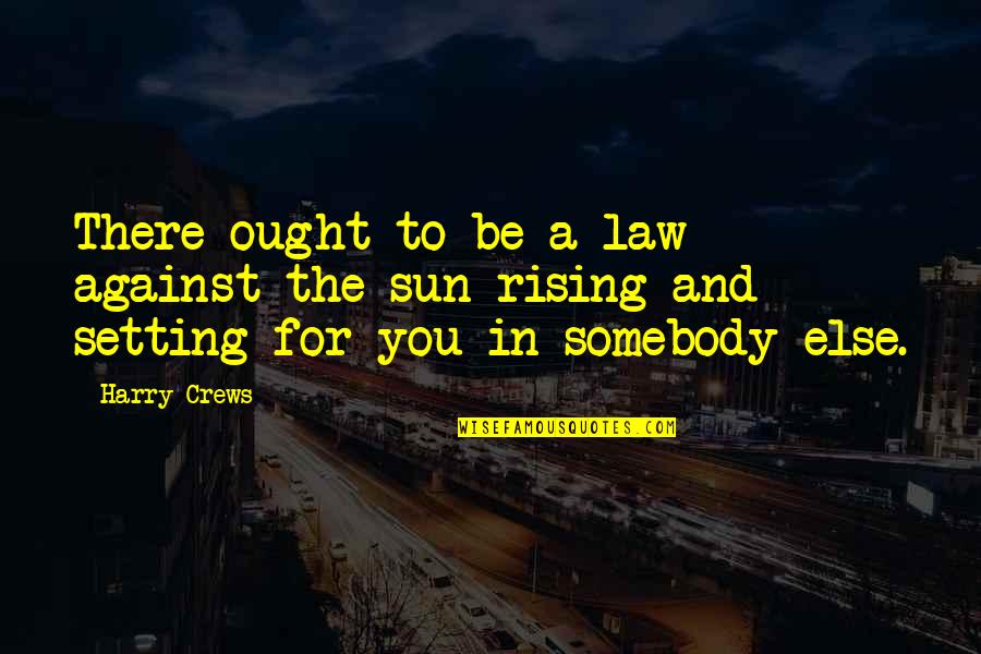 Sun Rising And Setting Quotes By Harry Crews: There ought to be a law against the