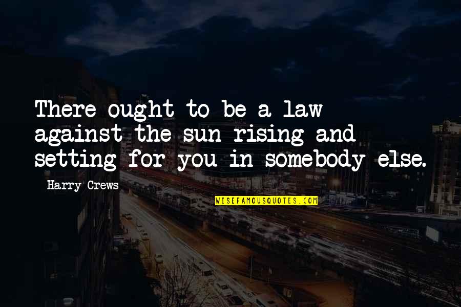 Sun Rising Quotes By Harry Crews: There ought to be a law against the