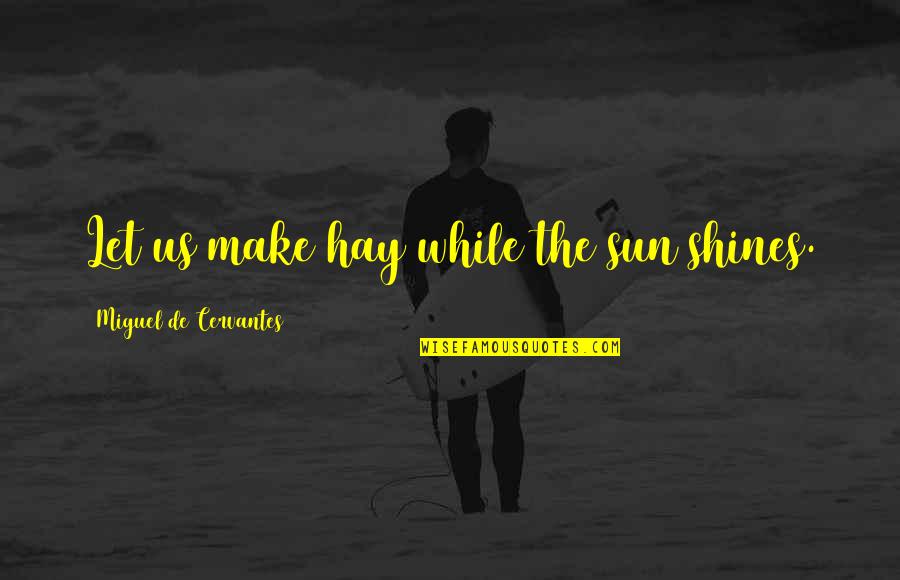 Sun Shines Quotes By Miguel De Cervantes: Let us make hay while the sun shines.