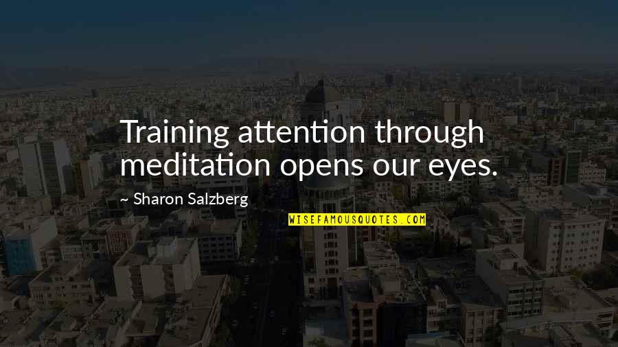 Sun Stand Still Book Quotes By Sharon Salzberg: Training attention through meditation opens our eyes.