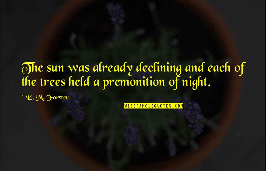 Sun Tree Quotes By E. M. Forster: The sun was already declining and each of