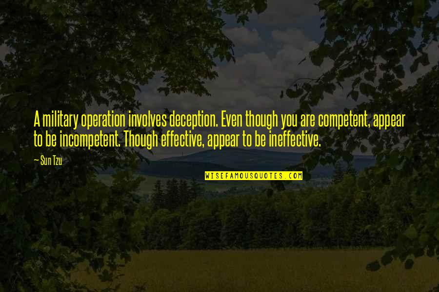 Sun Tzu Deception Quotes By Sun Tzu: A military operation involves deception. Even though you