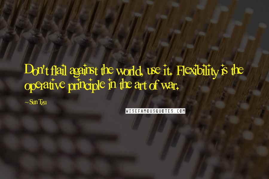 Sun Tzu quotes: Don't flail against the world, use it. Flexibility is the operative principle in the art of war.