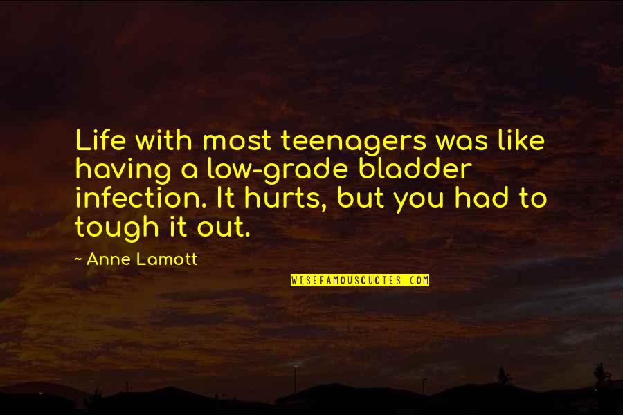 Sunburned Feet Quotes By Anne Lamott: Life with most teenagers was like having a Sunburned Feet Quotes By Anne Lamott: Life with most teenagers was like having a