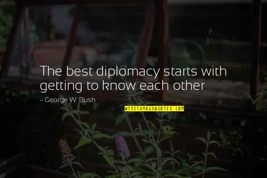 Suncorp Contents Quotes By George W. Bush: The best diplomacy starts with getting to know Suncorp Contents Quotes By George W. Bush: The best diplomacy starts with getting to know