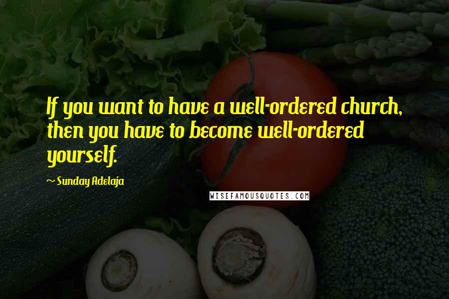 Sunday Adelaja quotes: If you want to have a well-ordered church, then you have to become well-ordered yourself.