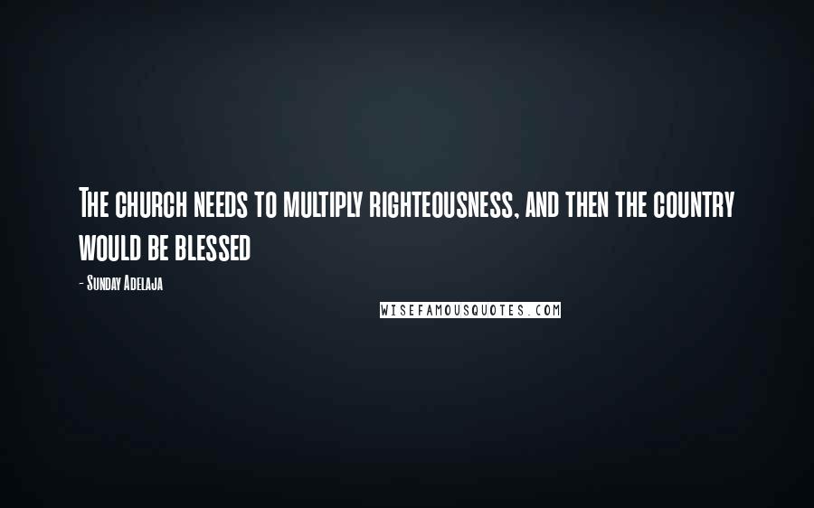 Sunday Adelaja quotes: The church needs to multiply righteousness, and then the country would be blessed