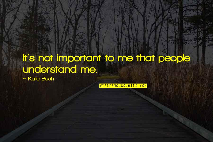Sunday Bulletin Quotes By Kate Bush: It's not important to me that people understand
