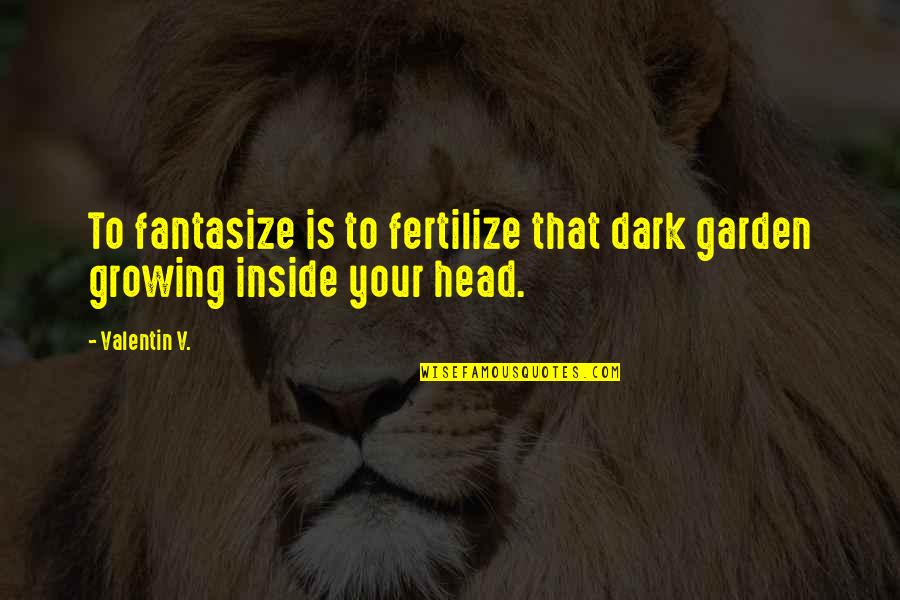 Sunday Inspirational Quotes By Valentin V.: To fantasize is to fertilize that dark garden