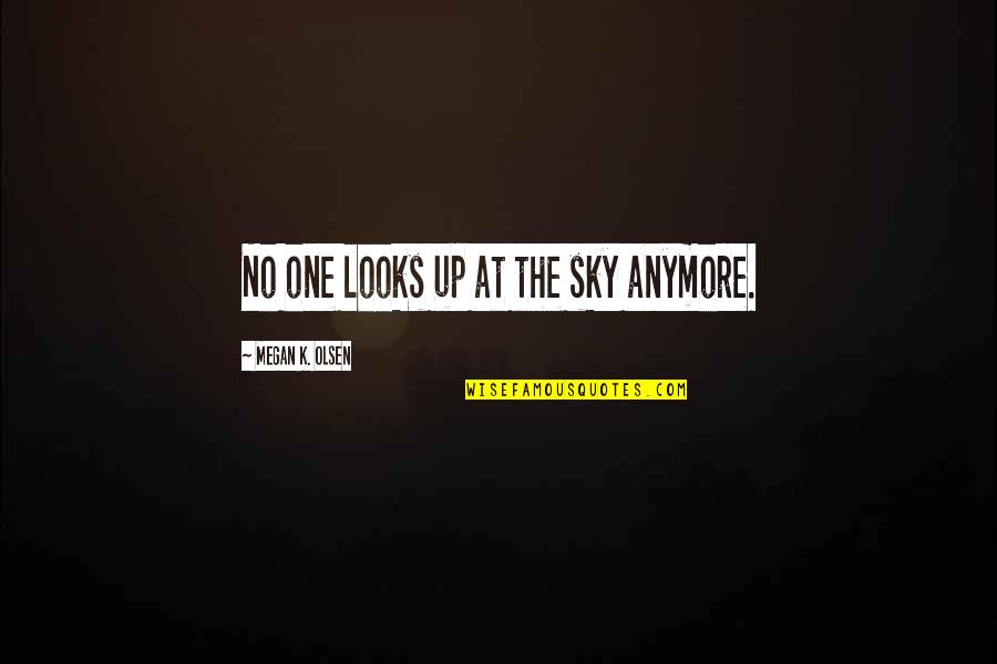 Sunday Nap Quotes By Megan K. Olsen: No one looks up at the sky anymore.