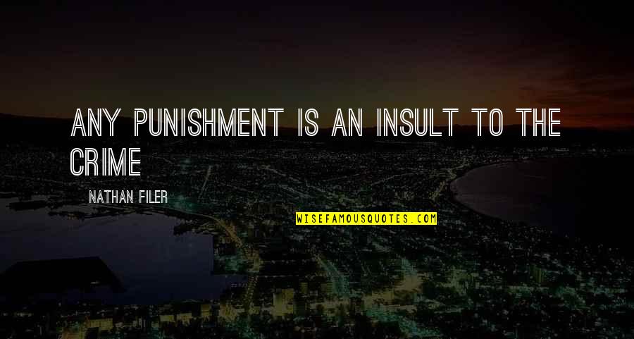 Sunday Sunny Quotes By Nathan Filer: Any punishment is an insult to the crime