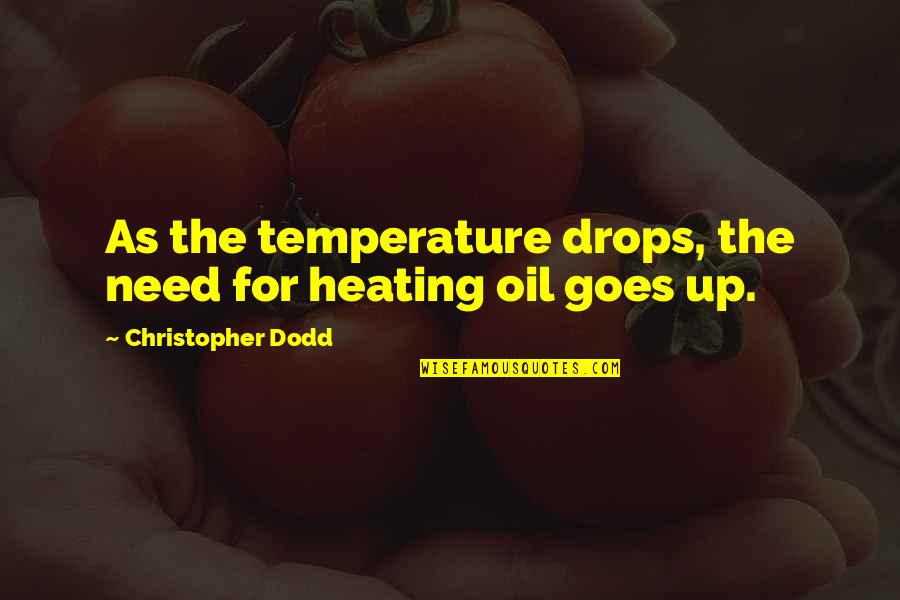 Sundays And God Quotes By Christopher Dodd: As the temperature drops, the need for heating Sundays And God Quotes By Christopher Dodd: As the temperature drops, the need for heating