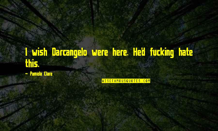 Sundermeyer Rv Quotes By Pamela Clare: I wish Darcangelo were here. He'd fucking hate