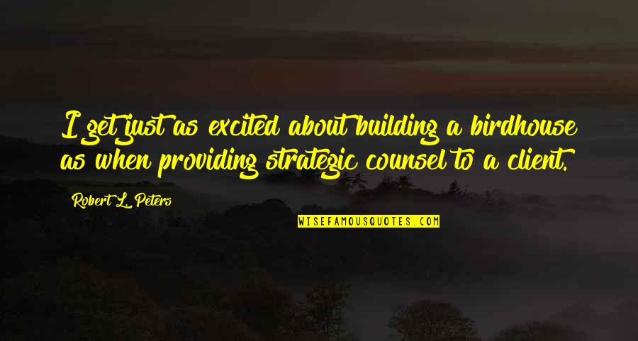 Sundrye Quotes By Robert L. Peters: I get just as excited about building a