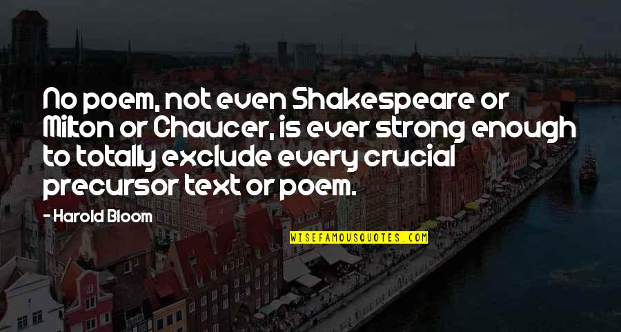 Sundwall Doctor Quotes By Harold Bloom: No poem, not even Shakespeare or Milton or