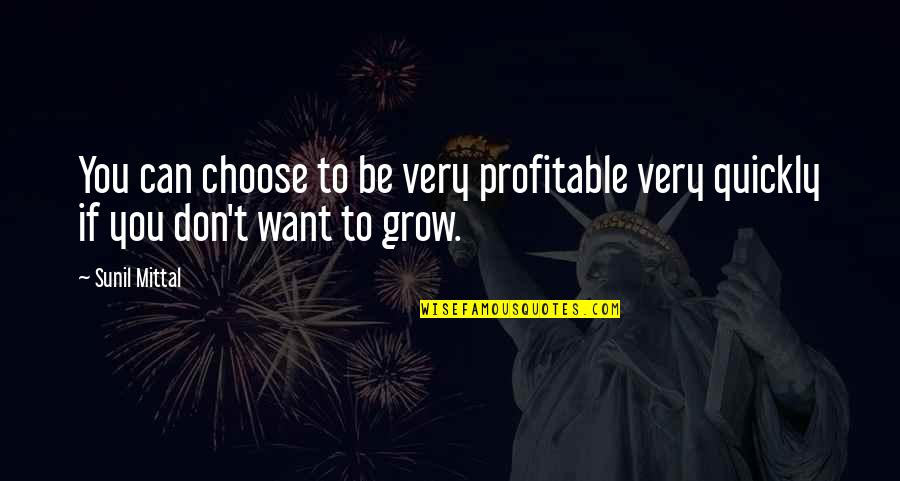 Sunil Mittal Quotes By Sunil Mittal: You can choose to be very profitable very