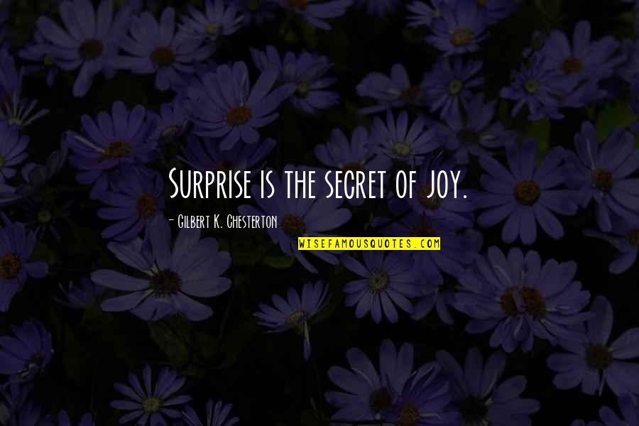Sunirmal Basu Quotes By Gilbert K. Chesterton: Surprise is the secret of joy. Sunirmal Basu Quotes By Gilbert K. Chesterton: Surprise is the secret of joy.