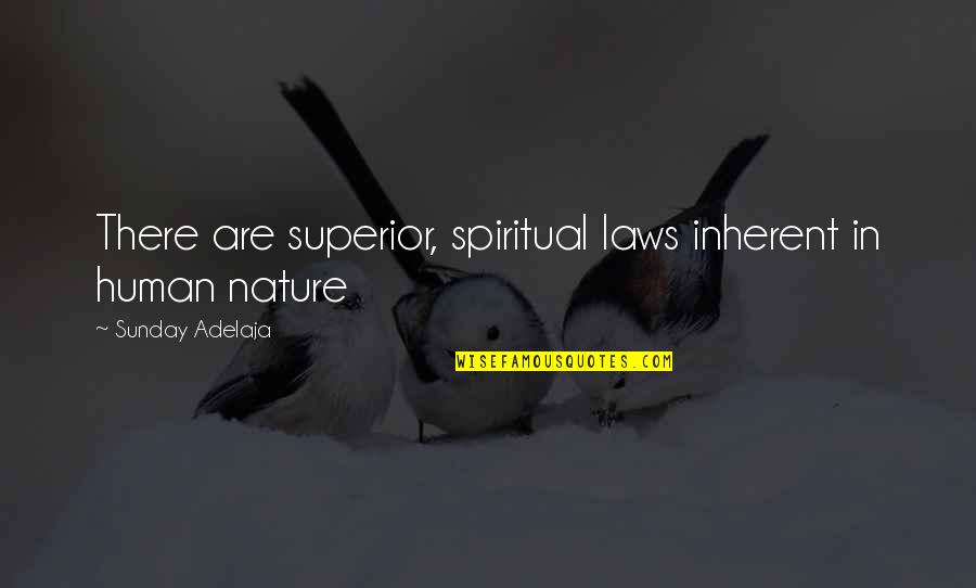 Sunkumas Quotes By Sunday Adelaja: There are superior, spiritual laws inherent in human Sunkumas Quotes By Sunday Adelaja: There are superior, spiritual laws inherent in human