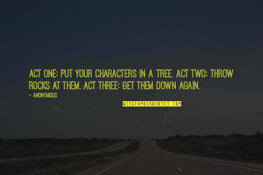 Sunless Quotes By Anonymous: Act one: put your characters in a tree.