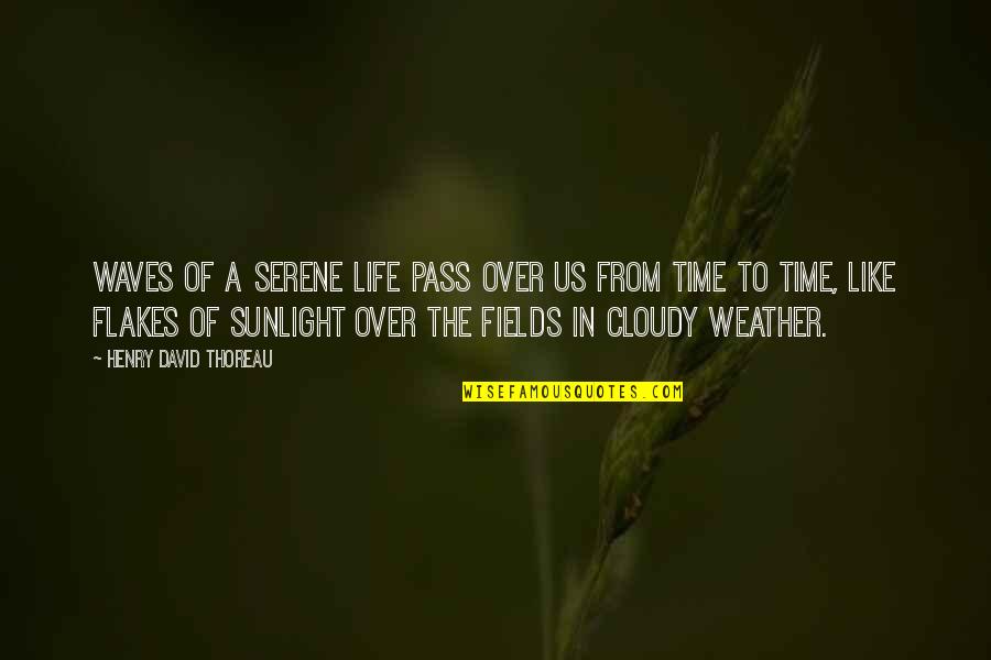 Sunlight And Life Quotes By Henry David Thoreau: Waves of a serene life pass over us