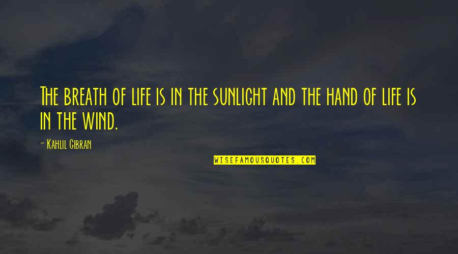 Sunlight And Life Quotes By Kahlil Gibran: The breath of life is in the sunlight
