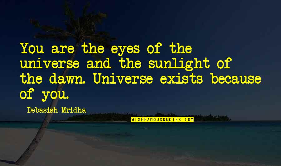 Sunlight Quotes And Quotes By Debasish Mridha: You are the eyes of the universe and