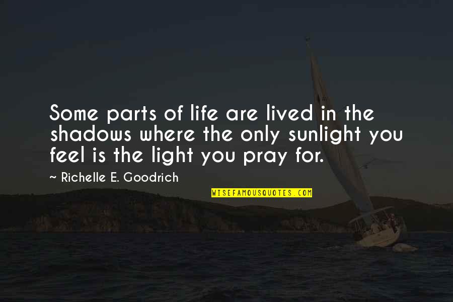 Sunlight Quotes And Quotes By Richelle E. Goodrich: Some parts of life are lived in the