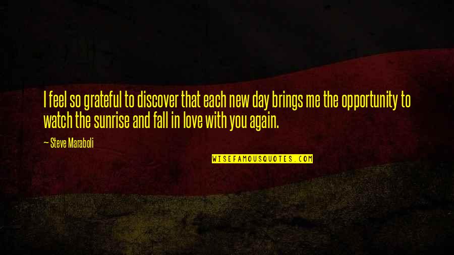 Sunrise New Day Quotes By Steve Maraboli: I feel so grateful to discover that each