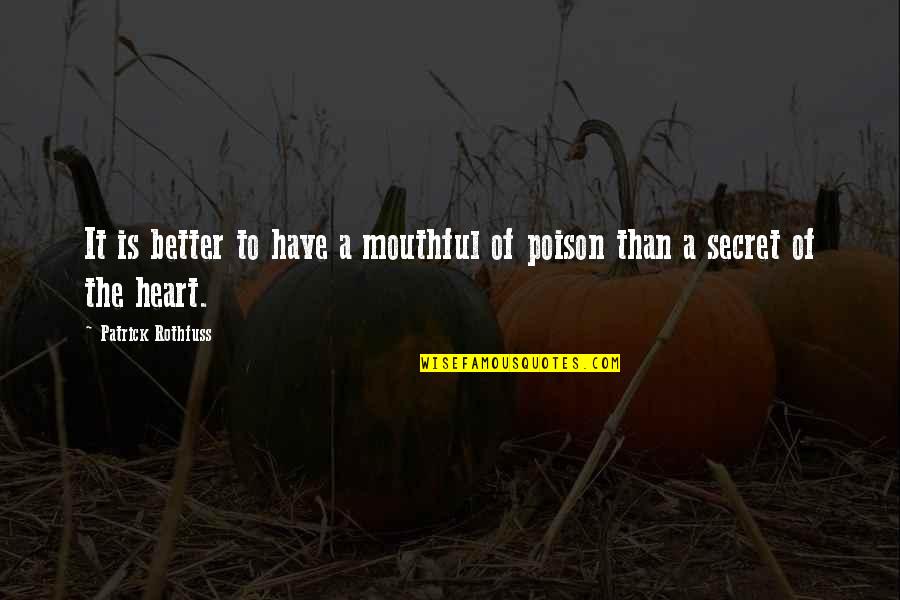 Sunscreens For Sensitive Skin Quotes By Patrick Rothfuss: It is better to have a mouthful of
