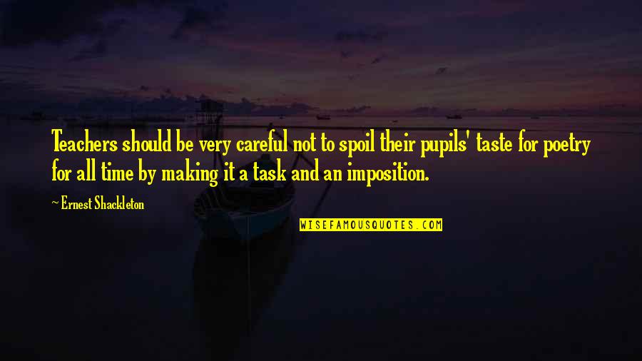 Sunset And Peace Quotes By Ernest Shackleton: Teachers should be very careful not to spoil