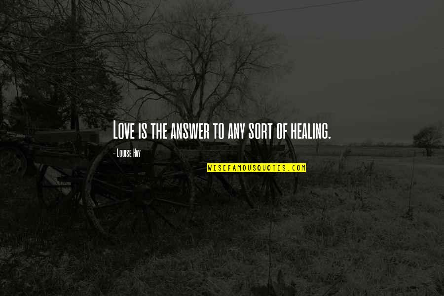 Sunset In The Outsiders Quotes By Louise Hay: Love is the answer to any sort of Sunset In The Outsiders Quotes By Louise Hay: Love is the answer to any sort of