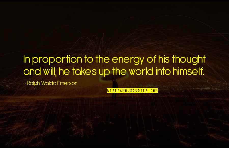 Sunset Pictures With Quotes By Ralph Waldo Emerson: In proportion to the energy of his thought