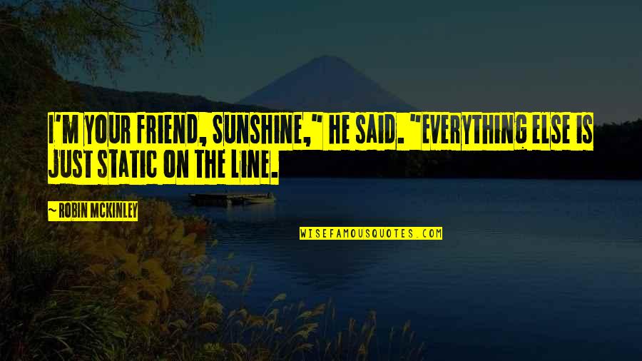 Sunshine Robin Mckinley Quotes By Robin McKinley: I'm your friend, Sunshine," he said. "Everything else