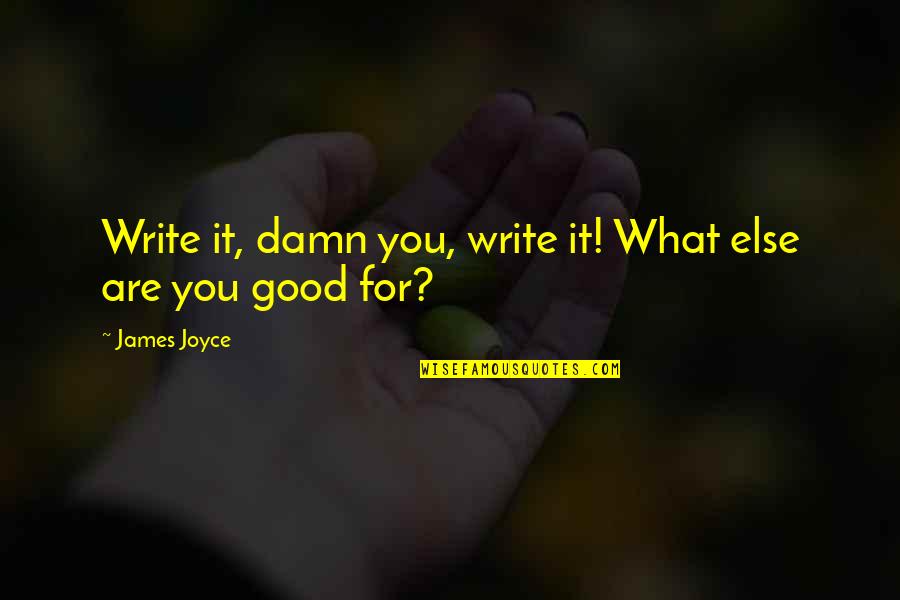 Sunu Quotes By James Joyce: Write it, damn you, write it! What else