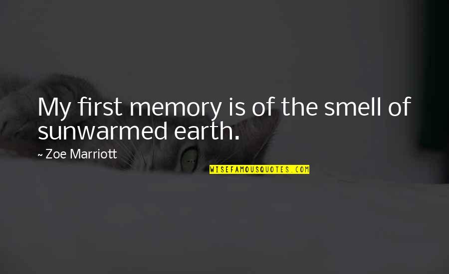 Sunwarmed Quotes By Zoe Marriott: My first memory is of the smell of