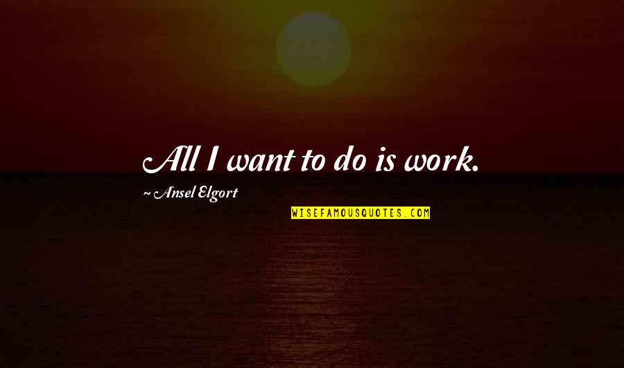 Supects Quotes By Ansel Elgort: All I want to do is work.