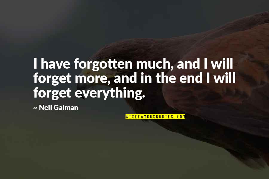 Super Bowl 2014 Funny Quotes By Neil Gaiman: I have forgotten much, and I will forget