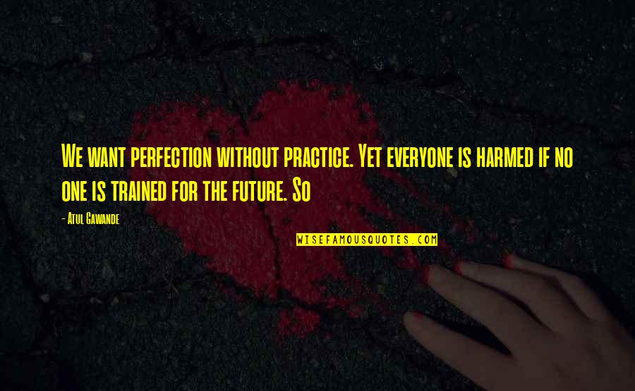 Super Fun Time Quotes By Atul Gawande: We want perfection without practice. Yet everyone is