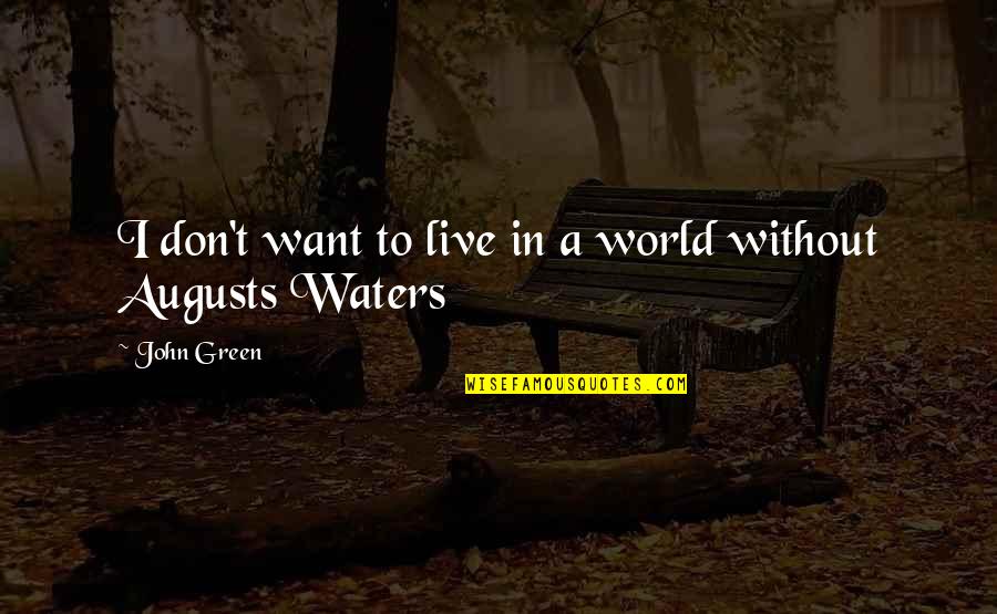 Super High Pitch Quotes By John Green: I don't want to live in a world
