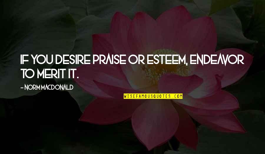Super Intelligent Movie Quotes By Norm MacDonald: If you desire praise or esteem, endeavor to Super Intelligent Movie Quotes By Norm MacDonald: If you desire praise or esteem, endeavor to