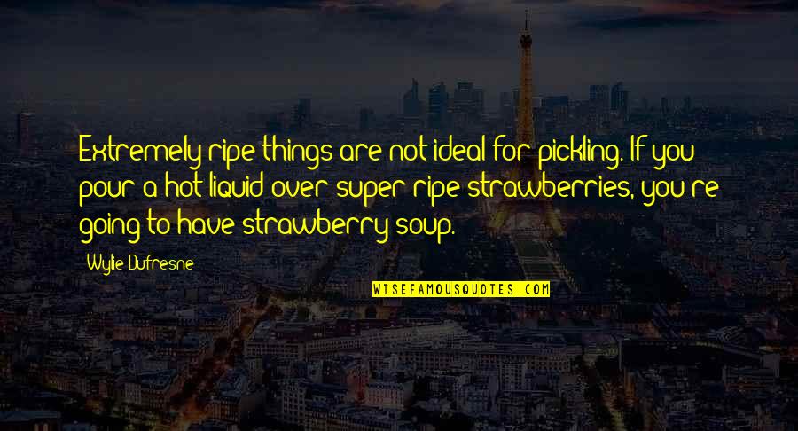 Super Things Quotes By Wylie Dufresne: Extremely ripe things are not ideal for pickling.