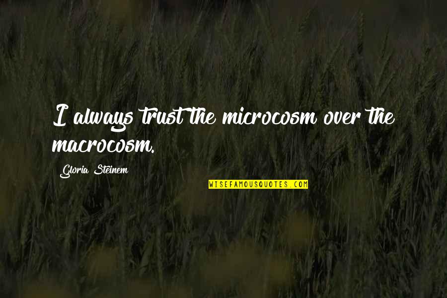 Super Volcano Quotes By Gloria Steinem: I always trust the microcosm over the macrocosm. Super Volcano Quotes By Gloria Steinem: I always trust the microcosm over the macrocosm.