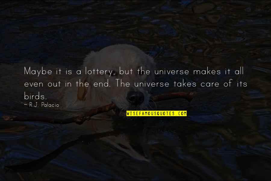 Superflue Larousse Quotes By R.J. Palacio: Maybe it is a lottery, but the universe