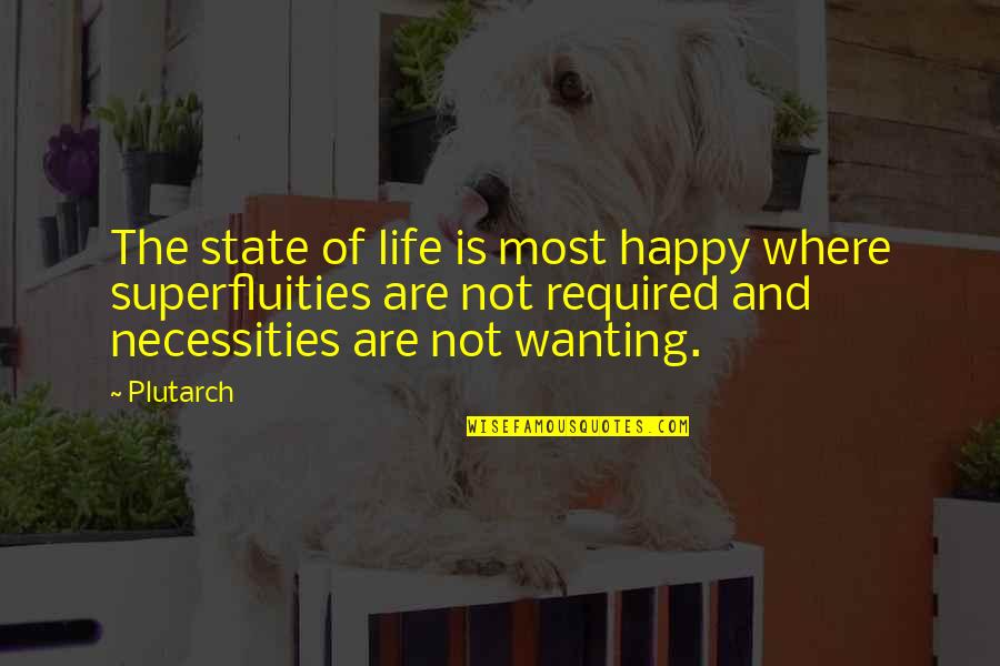 Superfluities Quotes By Plutarch: The state of life is most happy where