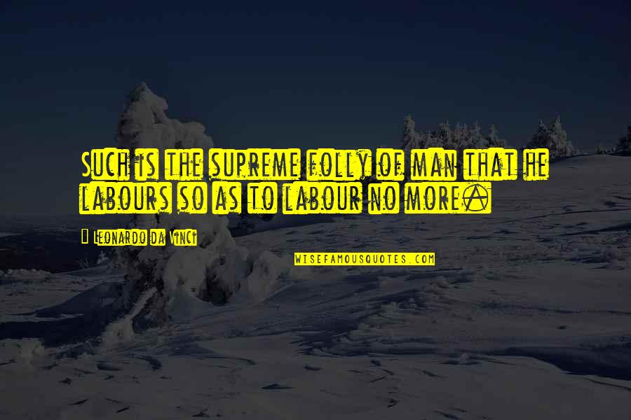 Superi Quotes By Leonardo Da Vinci: Such is the supreme folly of man that