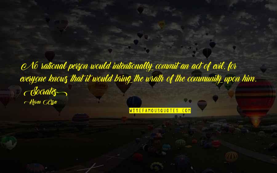 Superintendents Academy Quotes By Karen Essex: No rational person would intentionally commit an act Superintendents Academy Quotes By Karen Essex: No rational person would intentionally commit an act