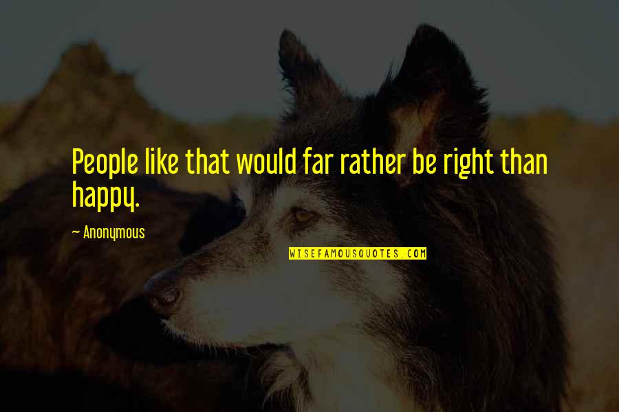 Superior Love Quotes By Anonymous: People like that would far rather be right